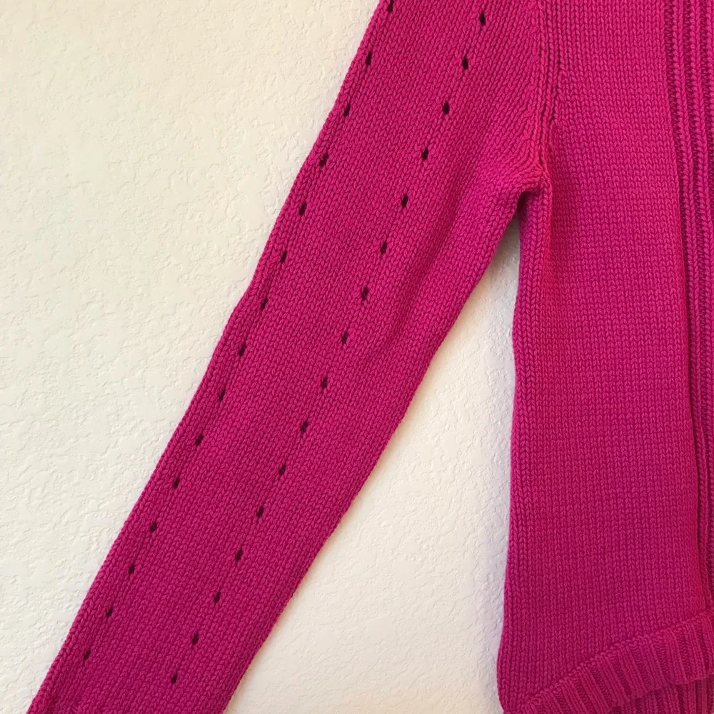 Epic Threads Pink Cable Knit Sweater Girls Size XL Cotton Blend Crewneck Barbie